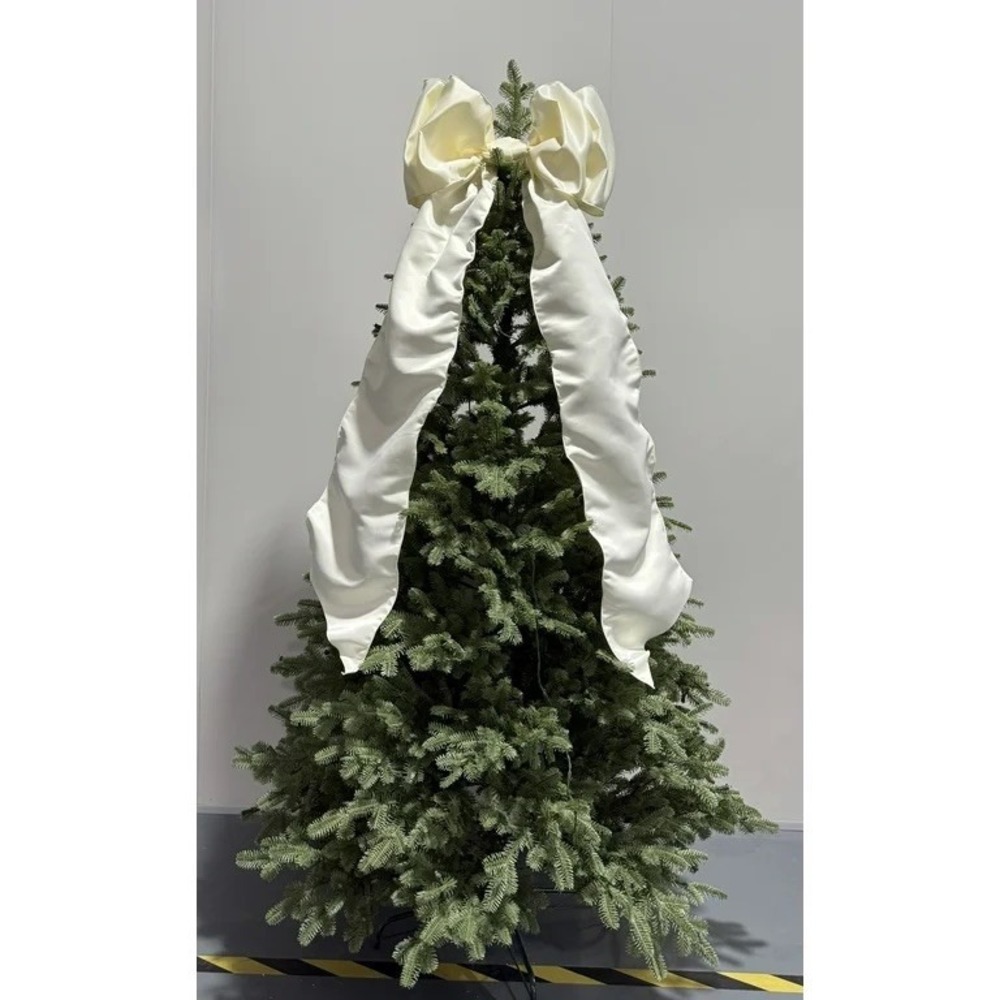 My Texas House Jumbo Ivory Satin Bow‎ Christmas Tree Topper 22x56 NWT